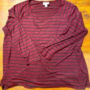 Long sleeve burgundy and black stripes ☀️
